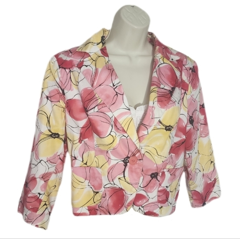 George Jacket Sustainable Cotton 90s Floral Pink Size 12